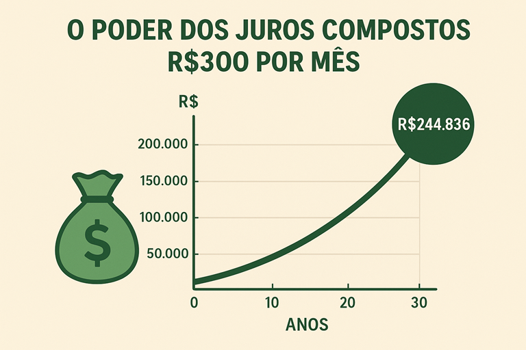 investir 300 reais por mês